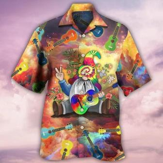 Hippie Aloha Hawaiian Shirt - Hippie Ukulele Hippie Let It Be Hawaiian Shirt For Summer - Perfect Gift For Friend, Family - Seseable