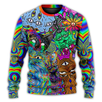 Hippie Cat Break My Mind Ugly Sweaters - Thegiftio UK