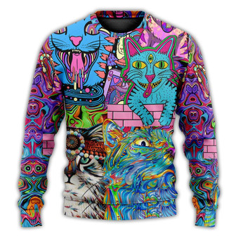 Hippie Cat Wonderful World Ugly Sweaters - Thegiftio UK
