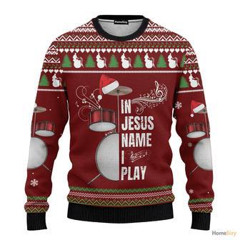 Hobby Drum Music In Jesus Name I Play Ugly Christmas Sweater | Favorety