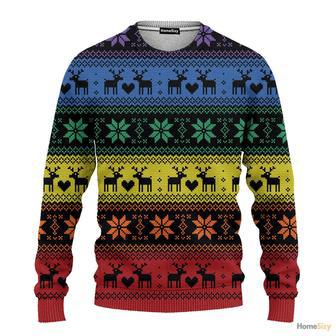 Hobby Rainbow Deer LGBT Ugly Christmas Sweater | Favorety