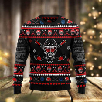 Hockey Puck Christmas Funny Ugly Sweater - Thegiftio UK