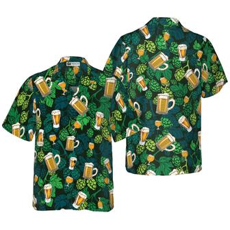 Hop Cones Beer Glass Hawaiian Shirt, Colorful Summer Aloha Shirt For Men Women, Perfect Gift For Friend, Family, Husband, Wife - Seseable