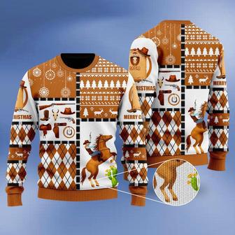 Horse Cowboy Merry Christmas Ugly Sweater For Men & Women | Favorety UK