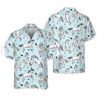Horse Hawaiian Shirt, Horse Seamless Pattern Aloha Shirt For Men - Perfect Gift For Horse Lovers, Husband, Boyfriend, Friend, Family - Seseable