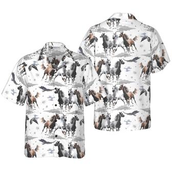 Horse Hawaiian Shirt, Racing Horse Aloha Shirt For Men - Perfect Gift For Horse Lovers, Husband, Boyfriend, Friend, Family - Seseable