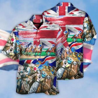Horse Hawaiian Shirts For Summer - Horse United Kingdom Horse Racing Hawaiian Shirt - Perfect Gift For Men, Horse Racing Lovers - Seseable