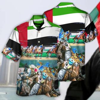 Horse Hawaiian Shirts For Summer - UAE Flag Horse Racing Amazing Seat Lover Hawaiian Shirt - Perfect Gift For Men, Horse Racing Lovers - Seseable
