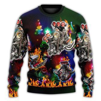 Hot Rod Tree Fire Ugly Christmas Sweaters For Men And Women | Favorety DE