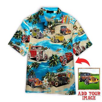 Hot Rod Tropical Custom Photo Hawaiian Shirt, Personalized Hawaiian Shirts - Perfect Gift For Family, Friends - Seseable