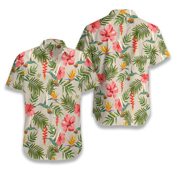 Hummingbird Hawaiian Shirt, Hummingbird Tropical Hibiscus Hawaiian Shirt, Gift For Husband, Wife, Boyfriend, Friend | Seseable UK