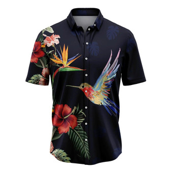Hummingbird Hawaiian Shirt, Tropical Flower Aloha Shirt For Men Women - Perfect Gift For Husband, Boyfriend, Friend, Family, Wife, Girlfriend | Seseable UK