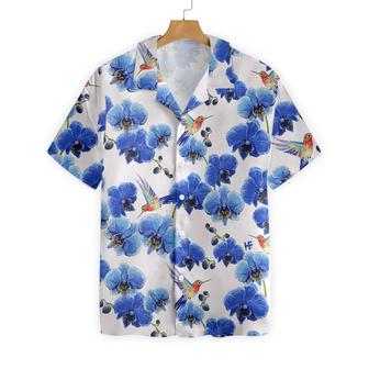 Hummingbird Hawaiian Shirts, Colorful Summer, Purple Flowers Aloha Shirts For Summer - Perfect Gift For Hummingbird Lovers, Friends, Family - Seseable