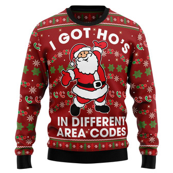 I Got Ho‘s In Different Area Codes Ugly Christmas Sweater - Thegiftio UK