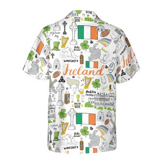 I Love Ireland Doodle Hawaiian Shirt, Colorful Summer Aloha Shirts For Men Women, Perfect Gift For Husband, Wife, Boyfriend, Girlfriend - Seseable