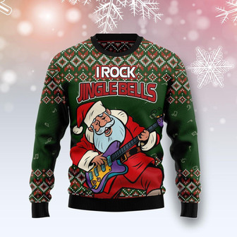 I Rock Jingle Bells Christmas Funny Ugly Sweater - Thegiftio UK