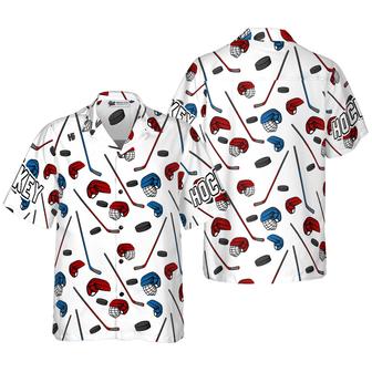 Ice Hockey Aloha Hawaiian Shirt For Summer, Colorful Hawaiian Shirt Outfit For Men Women, Gift For Friend, Team, Family, Hockey Lovers - Seseable