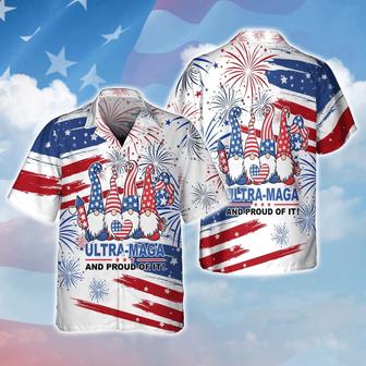 Independence Day Aloha Hawaiian Shirts For Summer, Ultra Maga And Proud Of It Hawaiian Shirt For Men Women, American Fourth Of July Gift For Friend - Seseable