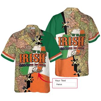 Irish By Blood American By Birth Hawaiian Shirt Custom Name, Colorful Summer Personalized Aloha Shirt For Men Women, Perfect Gift For Family, Friends - Seseable
