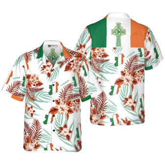 Irish Celtic Cross Shamrock Ireland Proud Hawaiian Shirt, Colorful Summer Aloha Shirts For Men Women, Perfect Gift For Husband, Wife, Friend, Family - Seseable