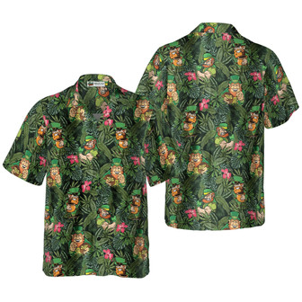 Irish Leprechaun Tropical Hawaiian Shirt, Colorful Summer Aloha Shirts For Men Women, Perfect Gift For Husband, Wife, Friend, Family, Patrick's Day | Seseable CA
