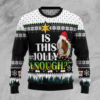 Is It Jolly Enough Guinea Pig Christmas Funny Ugly Sweater - Thegiftio UK