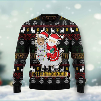 Its's A Llama Wonderland Funny Ugly Sweater - Thegiftio UK