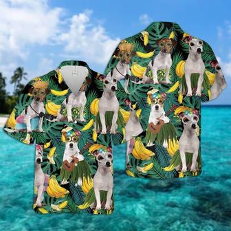 Jack Russell Terrier Hawaiian Shirt, Tropical Summer Leaves Aloha Shirt For Men - Perfect Gift For Jack Russell Terrier Lovers, Friend, Family - Seseable