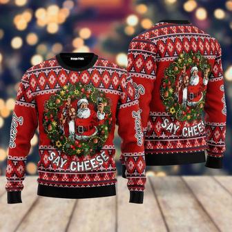 Jesus And Santa Say Cheese Ugly Christmas Sweater For Men & Women | Favorety DE