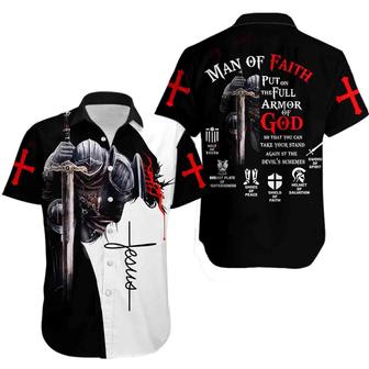 Jesus Hawaiian Shirt - Man of Faith Templar Knight Christian God Jesus Hawaiian Shirt - Perfect Gift For Friend, Family - Seseable