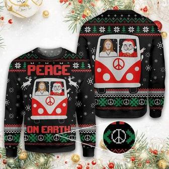 Jesus & Santa Peace On Earth Ugly Christmas Sweater | Favorety AU