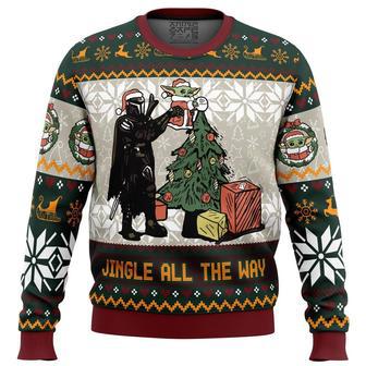 Jingle All The Way Mandalorian Star Wars Ugly Christmas Sweater | Favorety