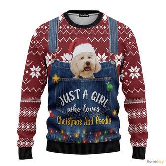 Just A Girl Who Loves And Poodle Ugly Christmas Sweater | Favorety CA