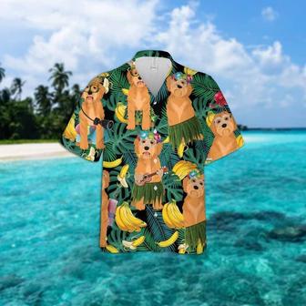 Labradoodle Hawaiian Shirt, Tropical Summer Leaves Hawaiian Shirt For Men - Perfect Gift For Labradoodle Lovers, Husband, Boyfriend, Friend, Family - Seseable