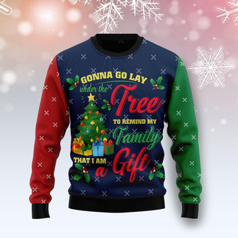 Lay Under Tree Remind My Family I Am A Gift Funny Ugly Sweater - Thegiftio UK