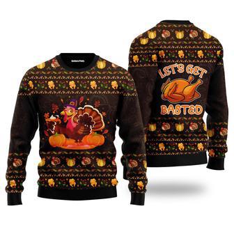 Lets Get Basted Turkey Thanksgiving Ugly Christmas Sweater | Favorety CA