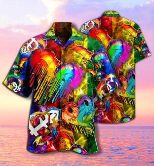 LGBT Aloha Hawaiian Shirt For Summer - LGBT Dragon Love Life Hawaiian Shirt - Dragon Couple Rainbow Hawaiian Shirt - Perfect Gift For LGBT - Seseable