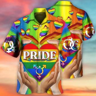 LGBT Aloha Hawaiian Shirt For Summer - LGBT Pride Love Heart Style Hawaiian Shirt - Heart Rainbow Hawaiian Shirt - Perfect Gift For LGBT - Seseable