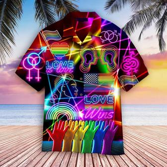 LGBT Aloha Hawaiian Shirts For Summer, Bluebonnet Beach Pride Month Colorful Of LGBT Hawaiian Shirts, Gift For Gaymer And Lesbian - Seseable