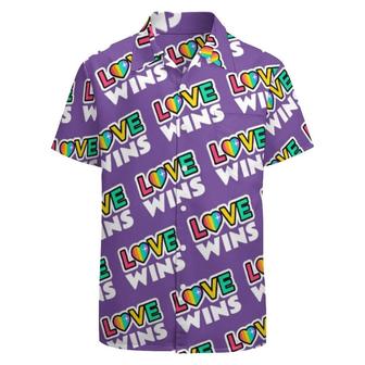 LGBT Aloha Hawaiian Shirts For Summer, Love Wins Colorful Rainbow LGBT Purple Hawaiian Shirts, Pride Gift For Gaymer And Lesbian - Seseable