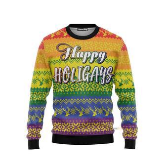 LGBT Gay Pride Happy Holigays Ugly Christmas Sweater | Favorety UK