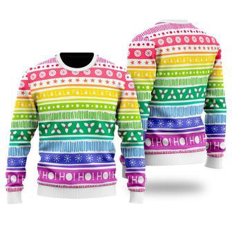 LGBT Rainbow Cozy Holiday Pattern Ugly Christmas Sweater For Men & Women | Favorety DE