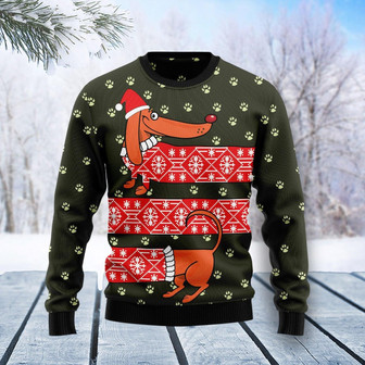Long Dachshund Funny Ugly Christmas Sweater - Thegiftio UK
