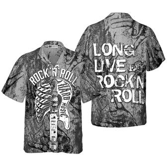 Long Live Rock'n Roll Guitar Aloha Hawaiian Shirt For Summer, Colorful Cool Hawaiian Shirts Outfit For Men Women, Friend, Team, Music Guitar Lovers - Seseable