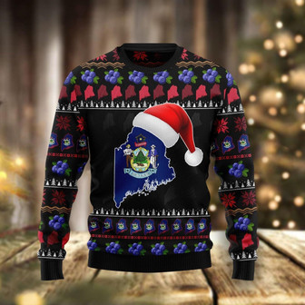 Maine Christmas Funny Ugly Sweater - Thegiftio UK