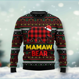 Mamaw Bear Christmas Funny Ugly Sweater - Thegiftio UK