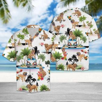 Mastiff Hawaiian Shirt, Dog Hippie Palm Vacation Aloha Shirt For Men Women - Perfect Gift For Dog Lovers, Husband, Boyfriend, Friend, Wife - Seseable