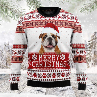 Merry Christmas Bulldog Ugly Sweater For Men And Women - Thegiftio UK