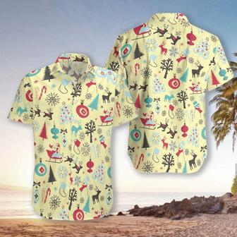 Merry Christmas Pattern Hawaiian Shirt, Christmas Mascot Hawaiian Shirt - Perfect Gift For Lover, Friend, Family | Favorety