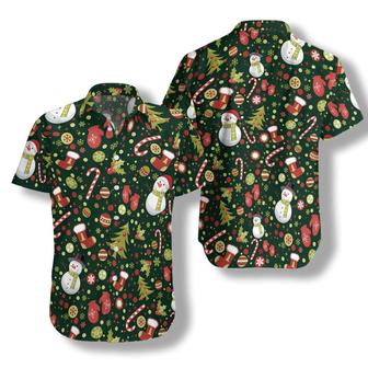 Merry Christmas Pattern Hawaiian Shirt, Snowman Hawaiian Shirt - Perfect Gift For Lover, Friend, Family - Seseable